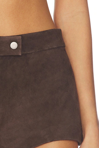 Courtney Zheng Lena Suede Mini Short in Dark Brown from Revolve.com | Revolve Clothing (Global)