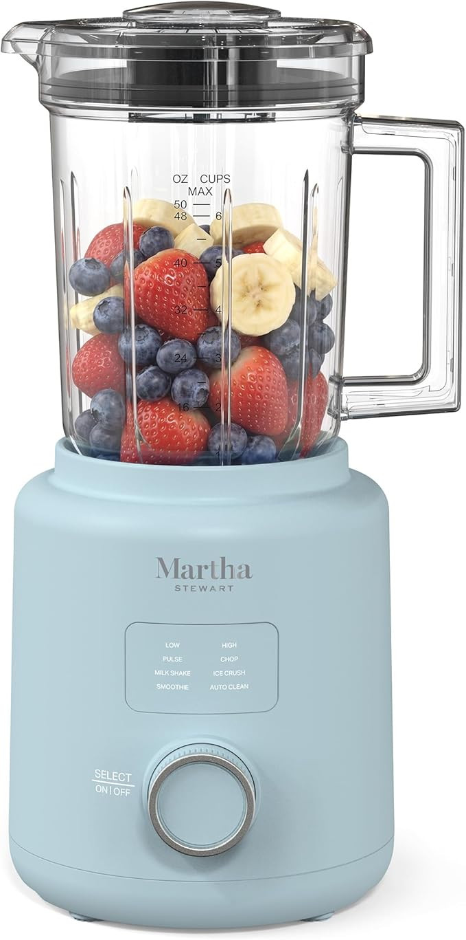 Martha Stewart 50oz Countertop Blender, Smoothie, Margarita & Ice Crushing Blender, BPA-Free Pitc... | Amazon (US)