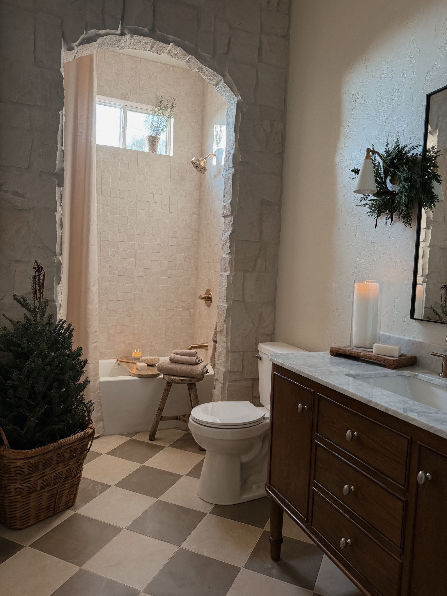 Bathroom decked out for Christmas with the softest bath towels! Made of bamboo and odor resistant. The tree is real! Shop everything else here! 

#LTKmorningroutine #LTKHome #LTKHoliday