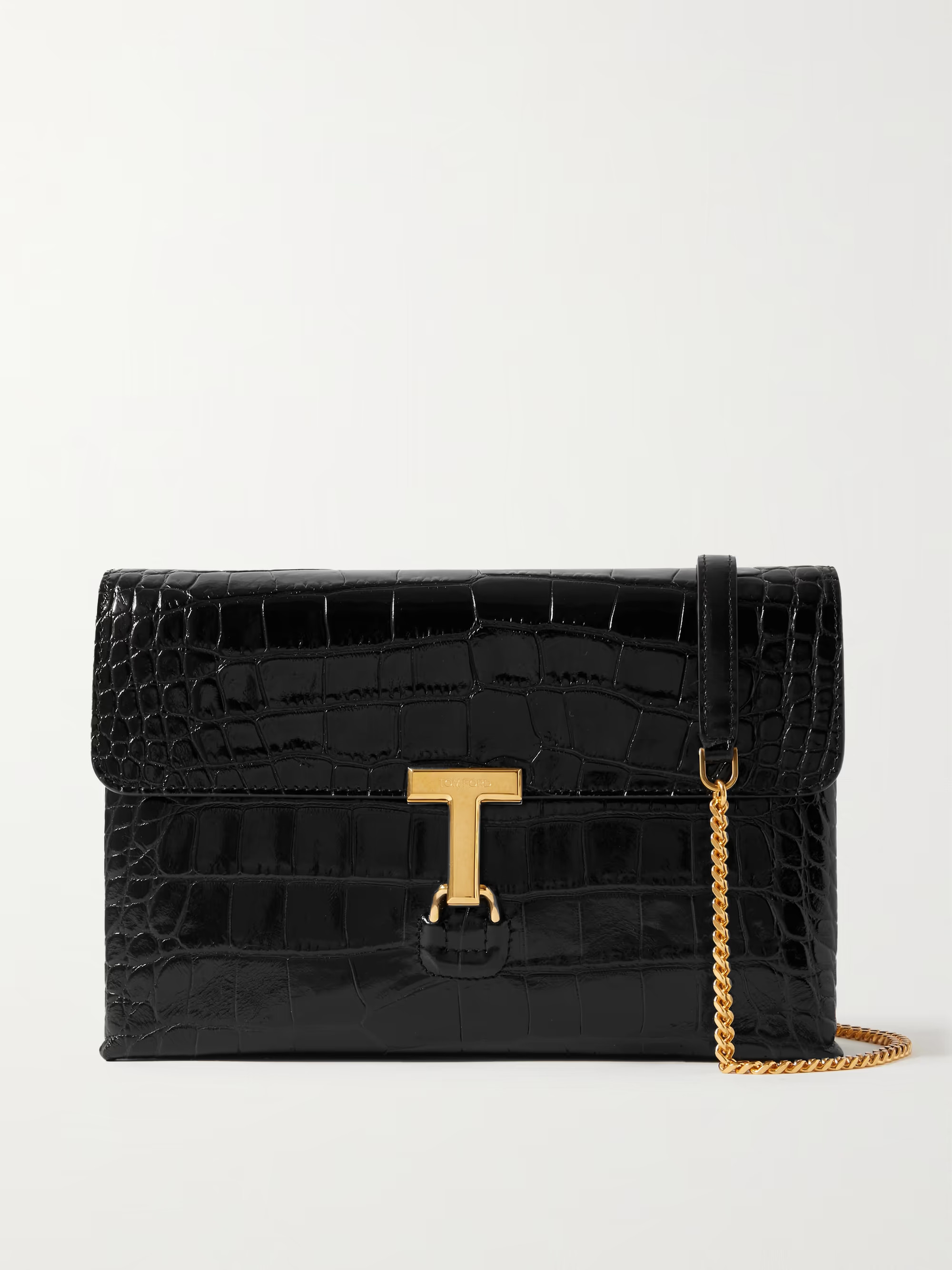 Monarch medium glossed croc-effect leather shoulder bag | NET-A-PORTER (UK & EU)