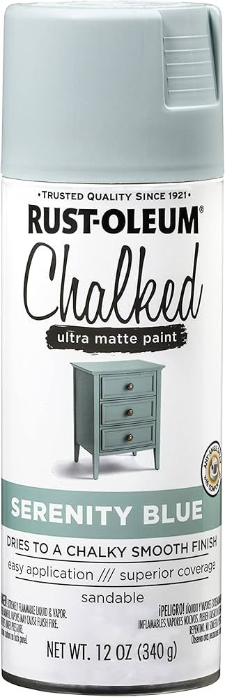 Rust-Oleum 302595 Series Chalked Ultra Matte Spray Paint, 12 Ounce (Pack of 1), Serenity Blue | Amazon (US)