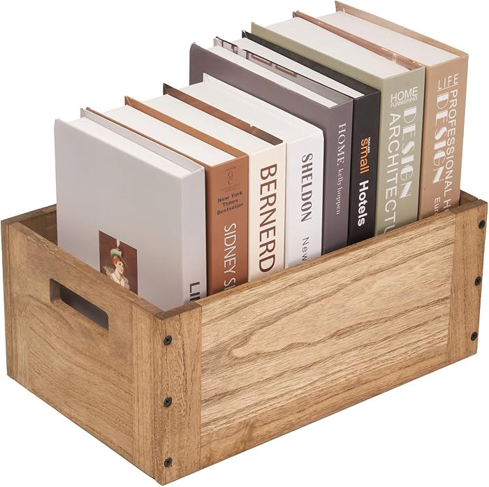 Open-Front Wooden Box Crate for Books, Clothes, Shoes, Closet Storage, and Display for Home Offic... | Amazon (US)