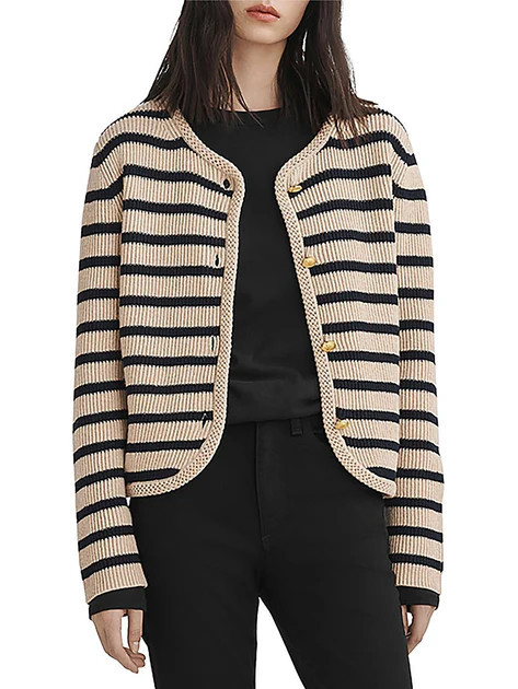 Nancy Womens Wool Striped Cardigan Sweater | Shop Simon