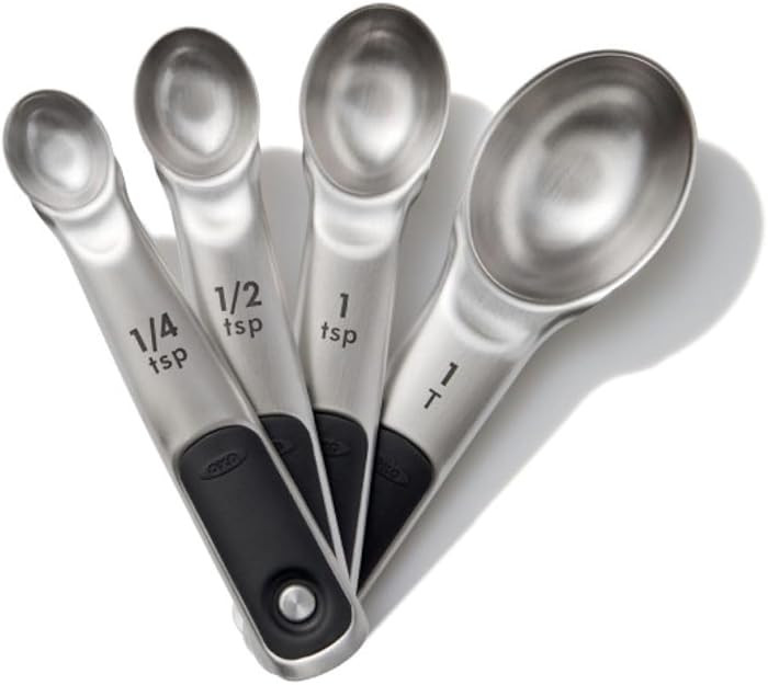 OXO Good Grips 4 Piece Stainless Steel Measuring Spoons with Magnetic Snaps | Amazon (US)