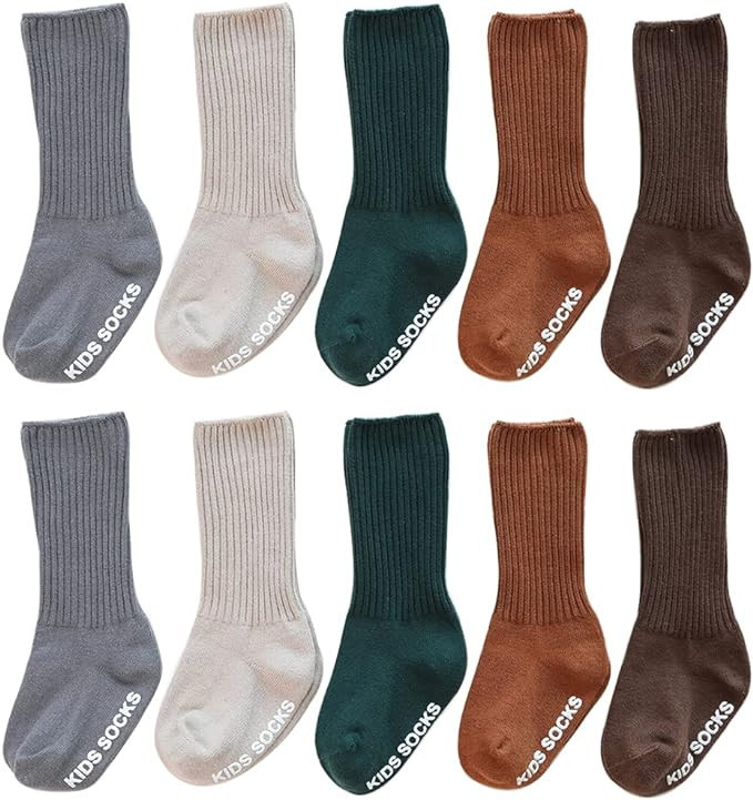 Adeimoo Baby Girls Knee High Socks Unisex Baby Non-Slip Sock Cotton Stockings Long Infants Toddle... | Amazon (US)