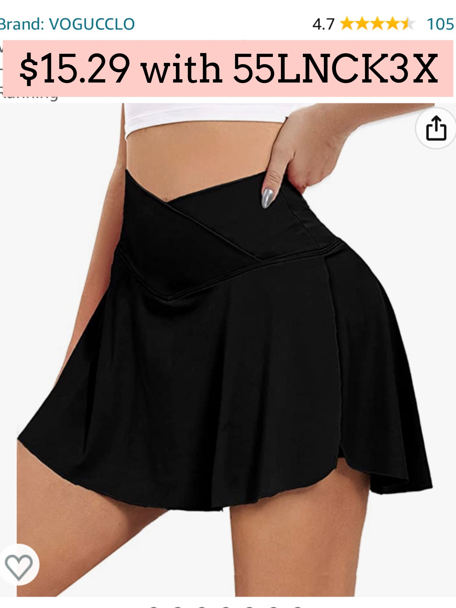 Tennis skirt.

#LTKfit #LTKunder50 #LTKsalealert