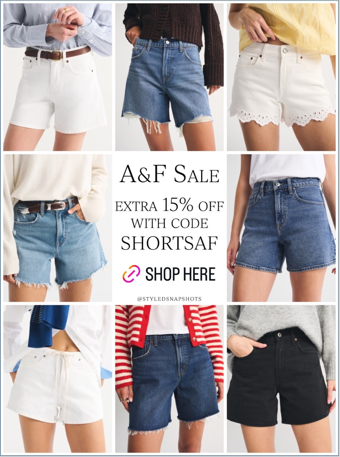 Abercrombie shorts sale!! All under $50 + take an extra 15% off with code SHORTSAF

#LTKSaleAlert