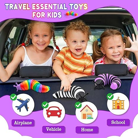 Cevioce Fidget Slug Toy 3Pcs Autism Sensory Toys for Autistic Children Toddler Airplane Car Trave... | Amazon (US)