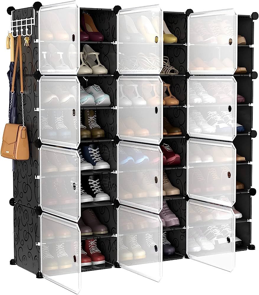 VTRIN Portable Shoe Rack Organizer 48 Pair Tower 4 Tiers Shoe Rack for Entryway Shelf Storage Cab... | Amazon (US)