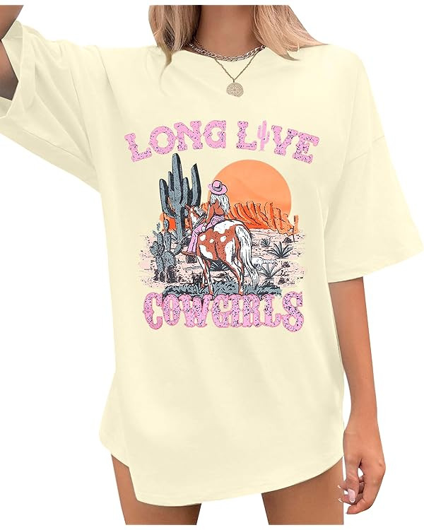 Cowgirl Western Shirts for Women Country Music Outfits Summer Vacation Short Sleeves Tops | Amazon (US)