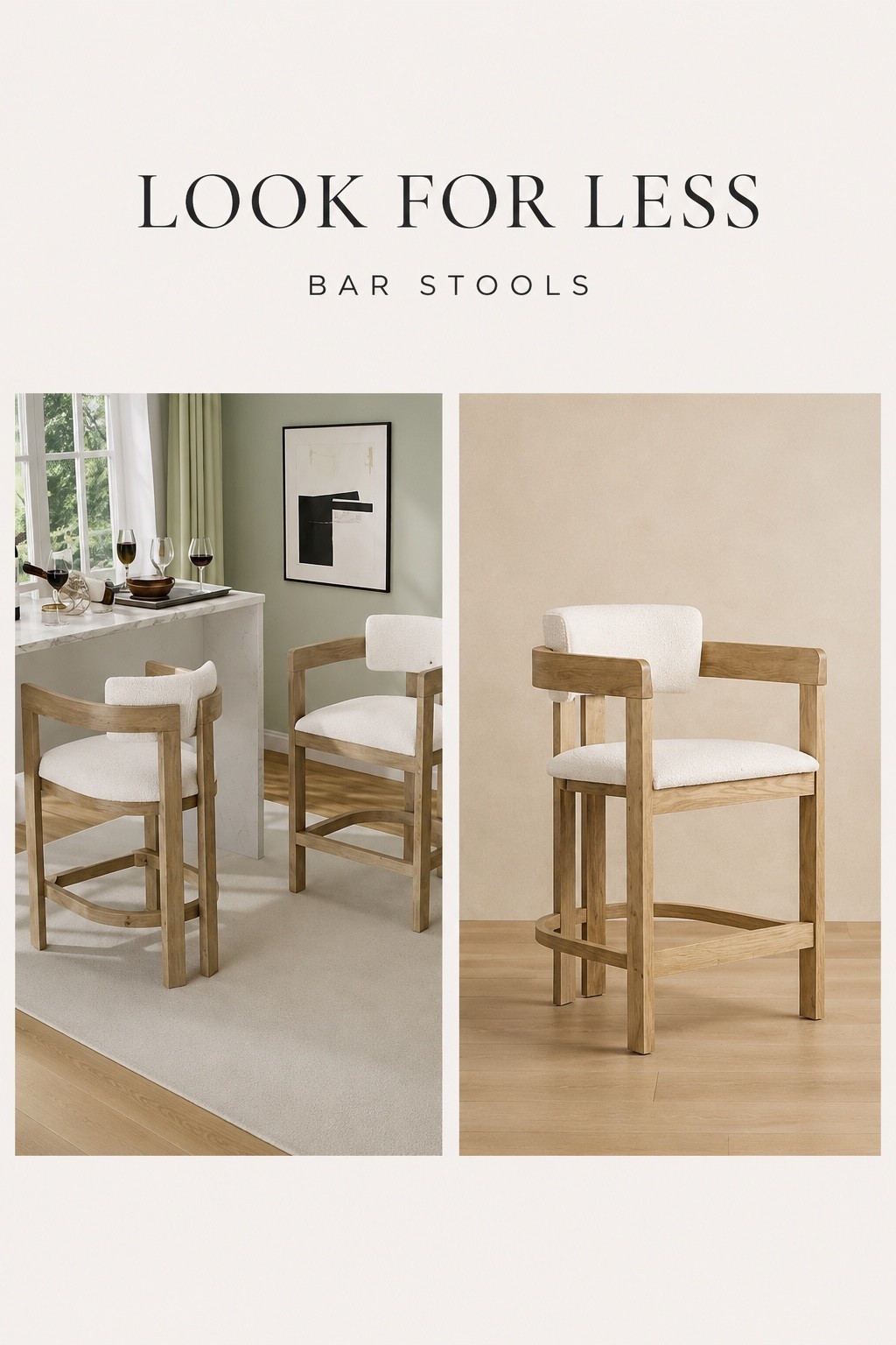 Bar Stool Look for Less

Found another designer-inspired save I had to share. Same warm wood tones, curved lines, and soft upholstered details that give that elevated, custom feel without the designer price tag. These would be beautiful in a neutral kitchen and fit right into that cozy RH-inspired style I love.

#LTKSaleAlert #LTKHome