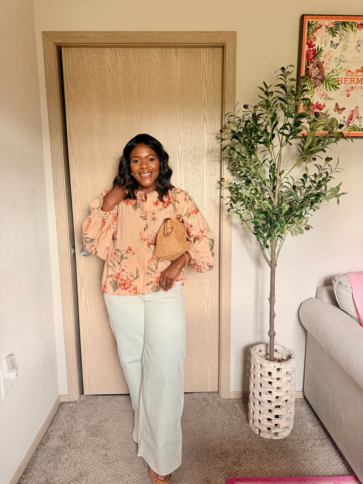 The perfect Summer outfit! The blouse is from Walmart and white jeans are from Target! Such an affordable outfit!

#LTKgrwm #LTKootd #LTKMidsize