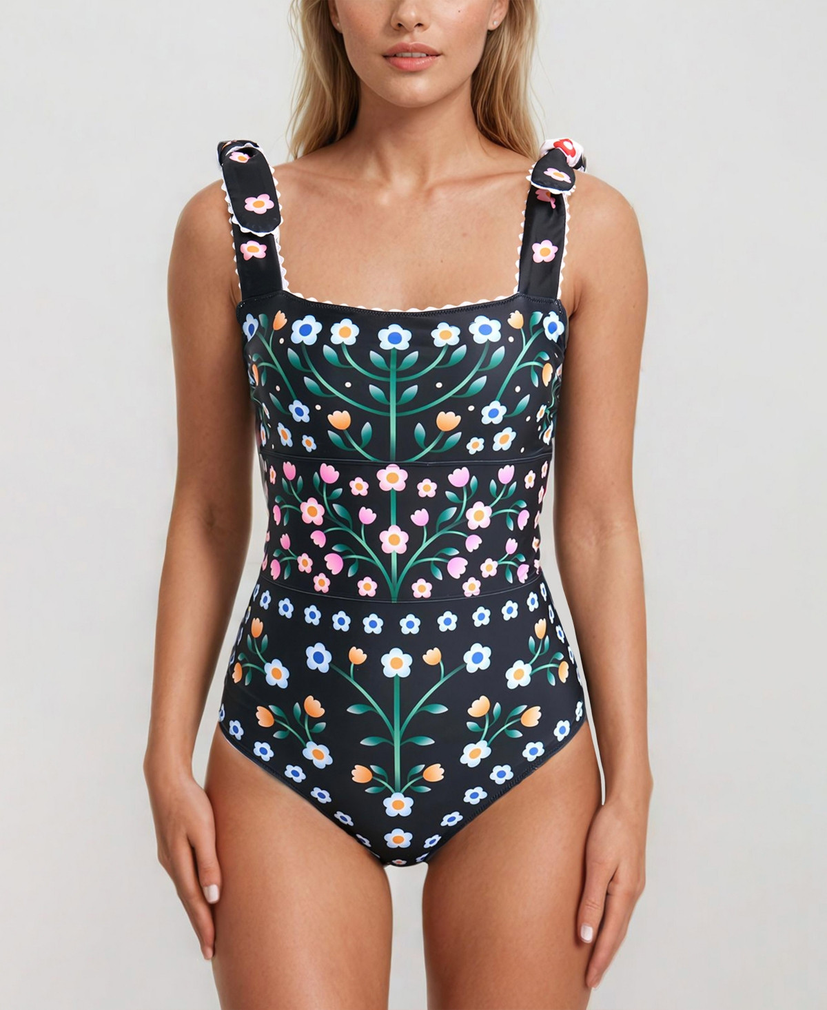 Jessie Zhao New York Women's Day/Night Garden Reversible One-Piece Swimsuit - White | Macy's