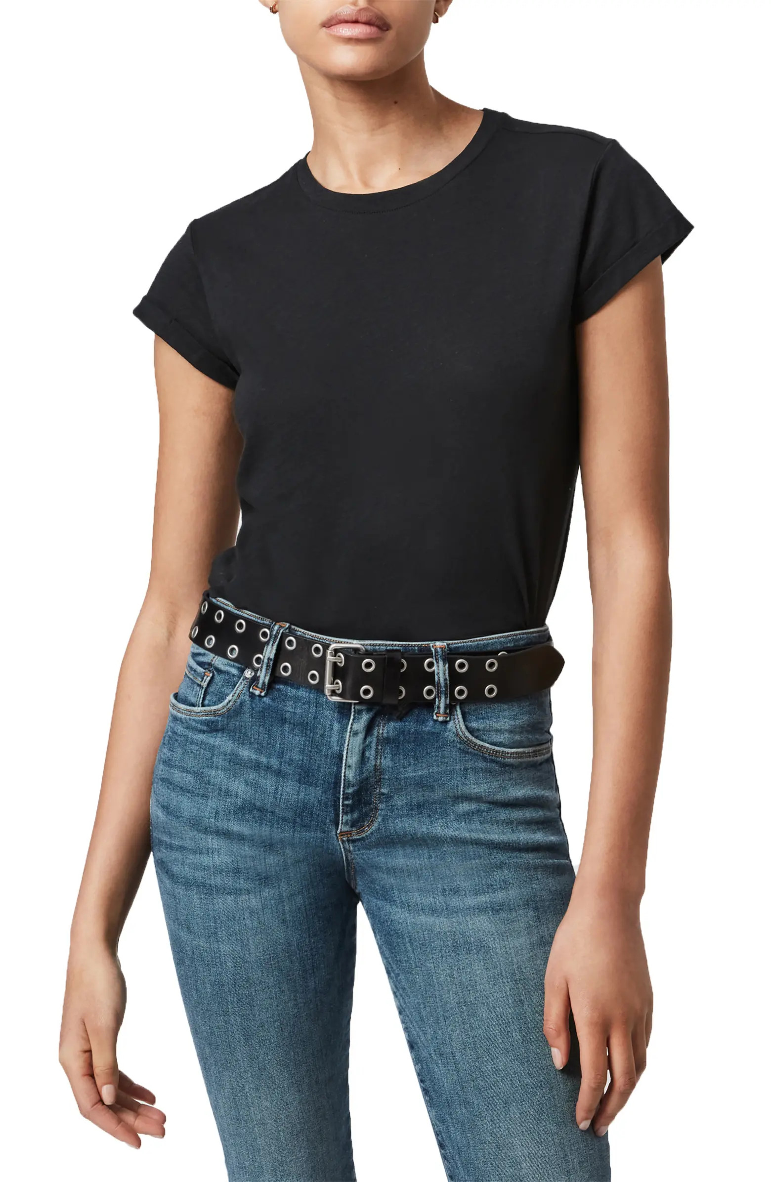 Anna Cuff Sleeve Cotton T-Shirt | Nordstrom