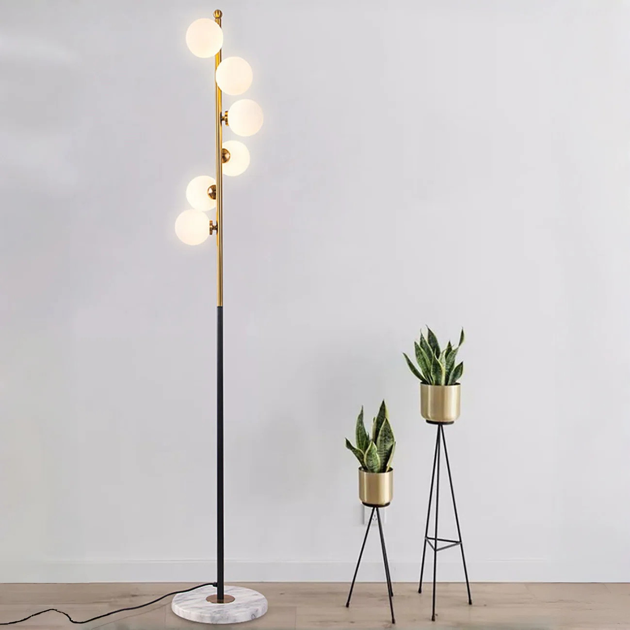 65'' Black-Gold Tree Floor Lamp | Wayfair North America