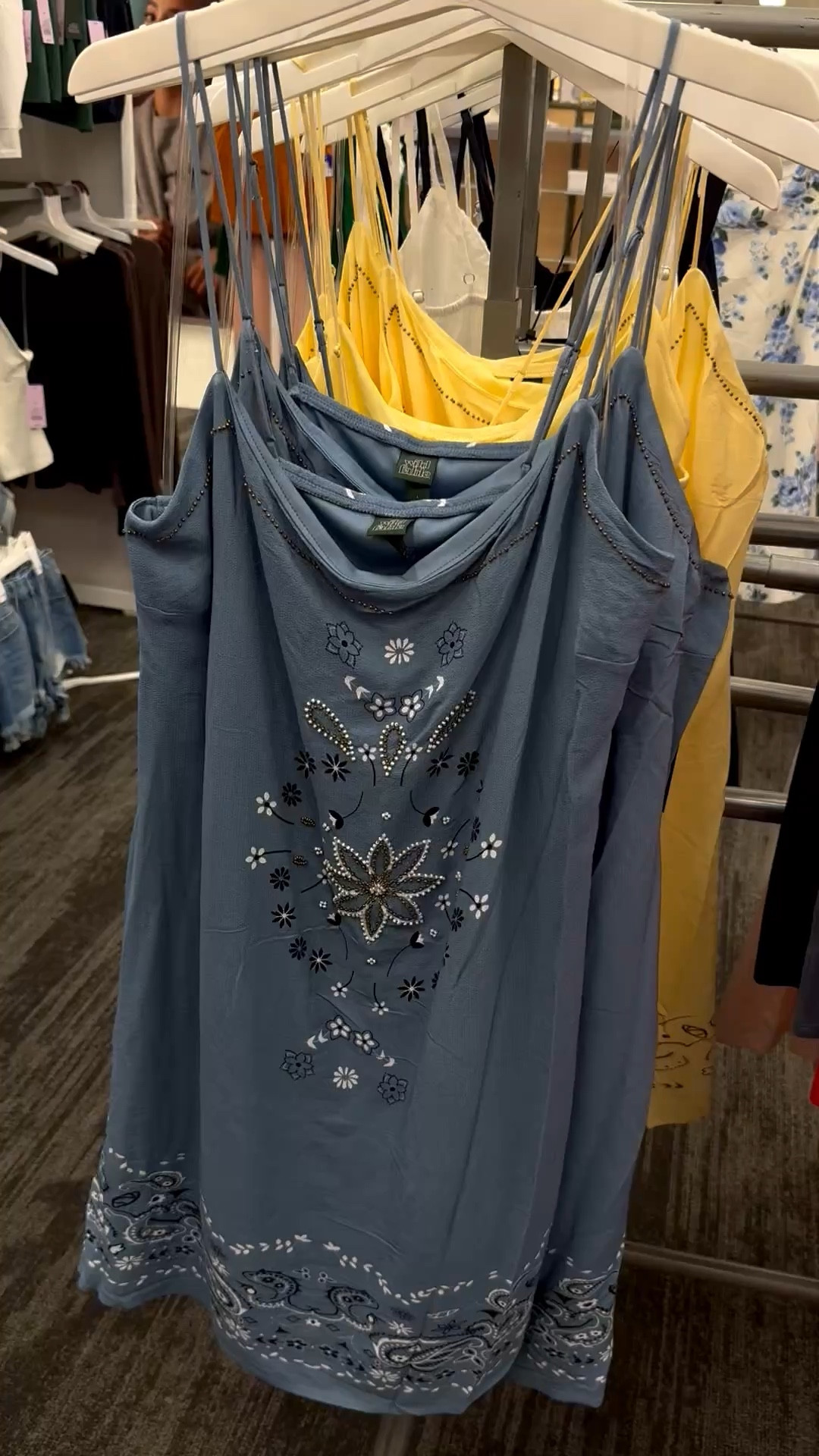 the cutest flowy blue mini dress 💙 lightweight, comfy, and perfect for everyday wear or dressing up with sandals/heels ✨ such an easy throw-on summer piece!! #ltkunder50 #summerdress #casualoutfit #bohostyle #everydaystyle