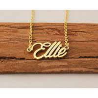 Name Necklace, Personalized Nameplate Engraved Your On Christmas Gift Necklace For Ellie | Etsy (US)
