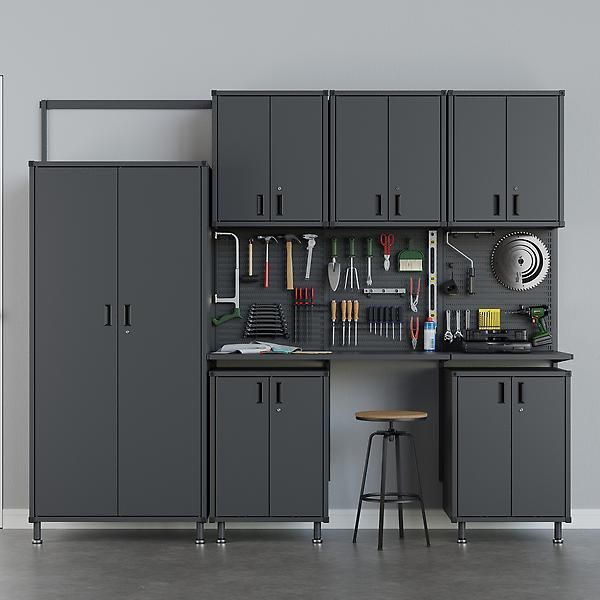 Garage+ 9' Garage Solution with Cabinets | The Container Store