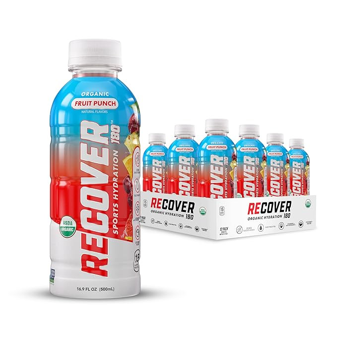 RECOVER 180 Organic Sports Hydration Drink, No Sugar Added, 15 Calorie Sports Beverage, Organic F... | Amazon (US)