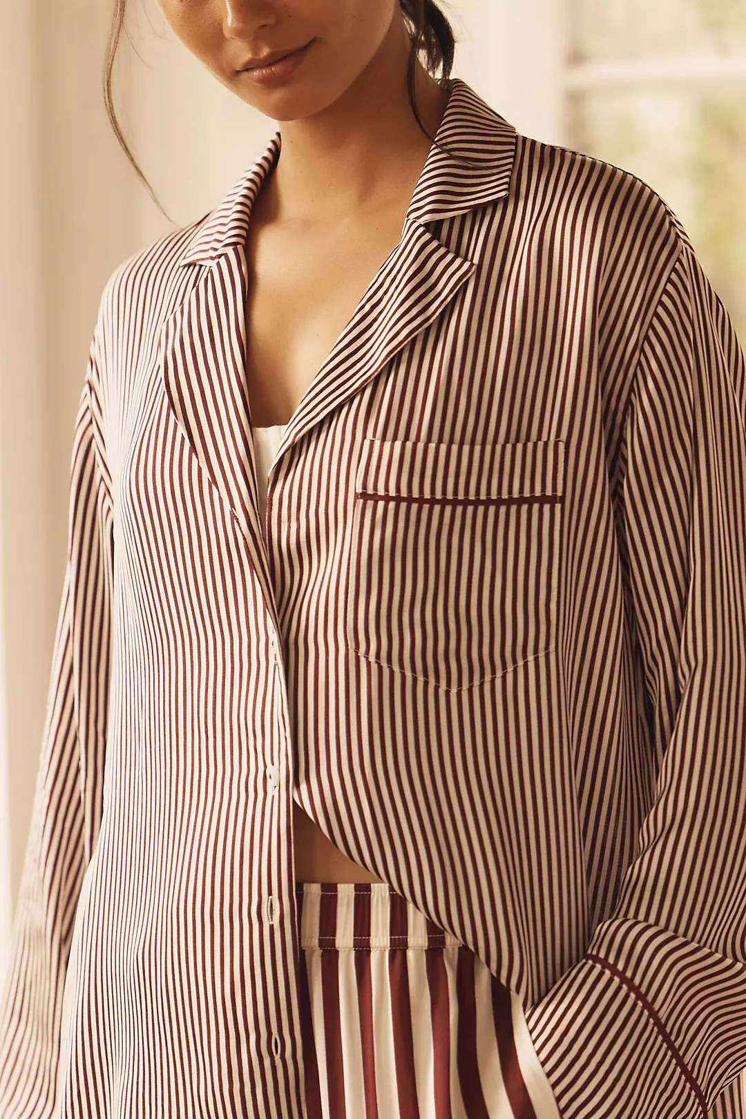 The LyreBird Silky Oversized Pajama Shirt | Anthropologie (US)