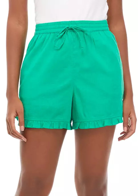 Women's Linen Ruffle Hem Shorts | Belk