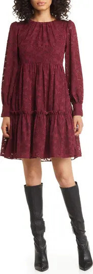 Floral Lace Long Sleeve Tiered Dress | Nordstrom