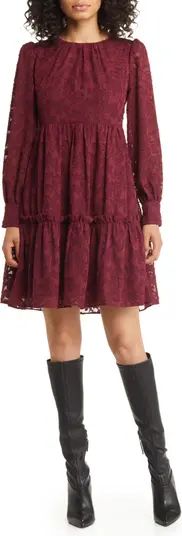 Eliza J Floral Lace Long Sleeve Tiered Dress | Nordstrom | Nordstrom