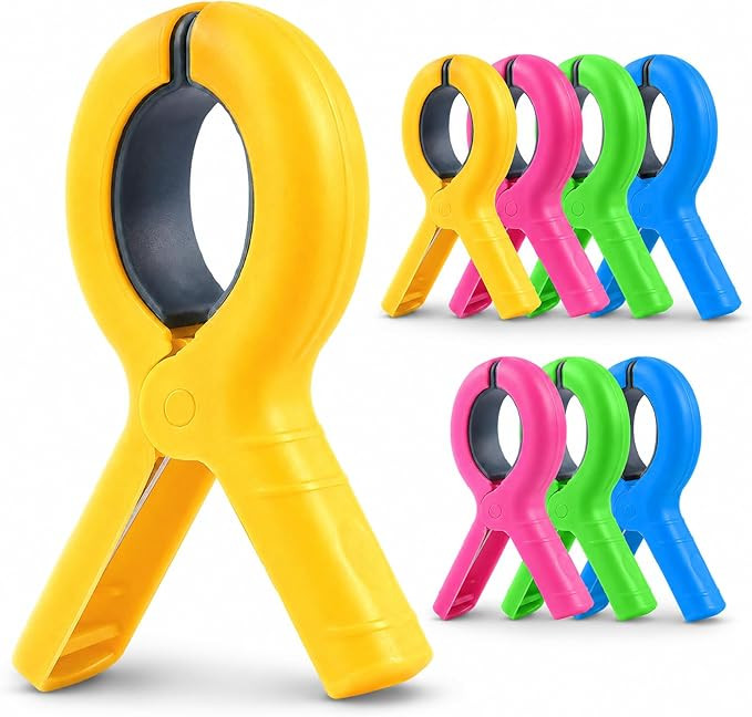 Beach Towel Clips for Beach Chairs, 8 Pack Beach Chair Clips for Towels, Strong Grip Towel Clips ... | Amazon (US)