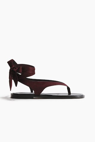 H & M - Tie-Detail Sandals - Burgundy | H&M (US + CA)
