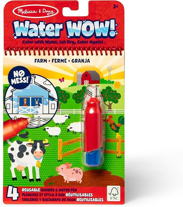 Melissa & Doug Water Wow! Mess Free Coloring Book, Reusable Water-Reveal Activity Pad, On The Far... | Amazon (US)