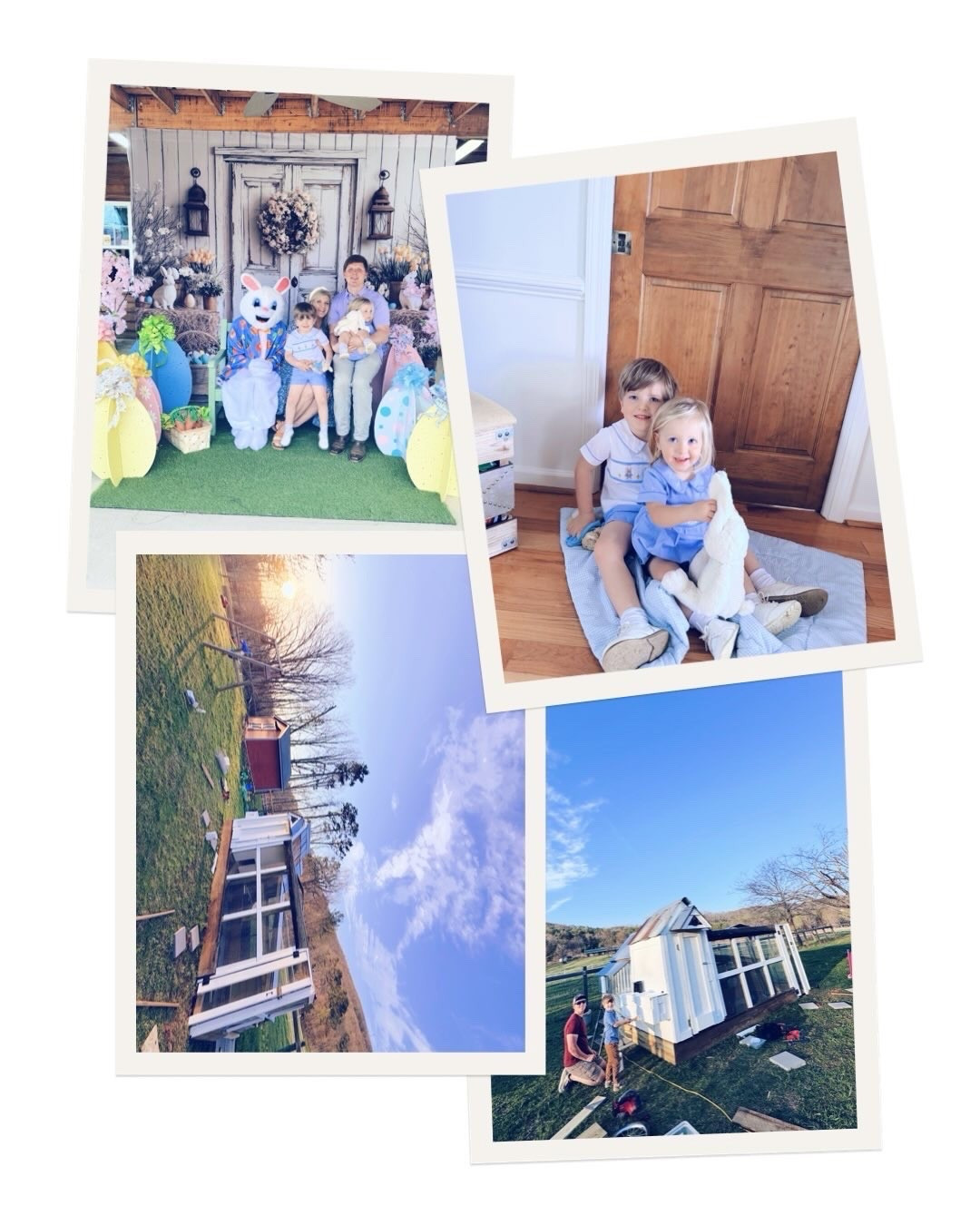 w e e k e n d  c a m e r a  r o l l  🐓🎞️🌷🐣🐇🌸🧺🪻🛠️🌼🪵🐥🤠🚜🪴🥕⛳️🌳 #weekendcameraroll #firstweekendofspring #dreamchickencoop #easterbunnyvisit #lifeonthefarm 

What a fun-filled first official weekend of spring 🐓🌸🪴 -  from sweet @wesmabry building 🛠️ my dream 💭 chicken 🐓 coop 🪵, to our annual visit to see the Easter Bunny 🐰 at @hobohollard 🧺🥕 (in these little bunnies’ adorable 🥰 matching smocks 🩵), to the sweetest little birthday 🎂 party 🎉 for one of our friends’ baby ⛳️, to loving on our chickadees 🐥🌼, and so much more!! 💖

There’s truly just something so special about finally being in your forever home 🏡 and planting your roots 🌱 - even in the little things like your husband building you the chicken 🐓 coop 🪵 you’ve always dreamed of because now we are finally  h o m e 🤍 - We dreamed about 💭 and prayed for 🙏 a farm to raise our babies 👶🏼 on since before we were even engaged 💍… and now here we are on these stunning 12.5 acres… and it’s more beautiful than we could’ve imagined!! 🚜🌳