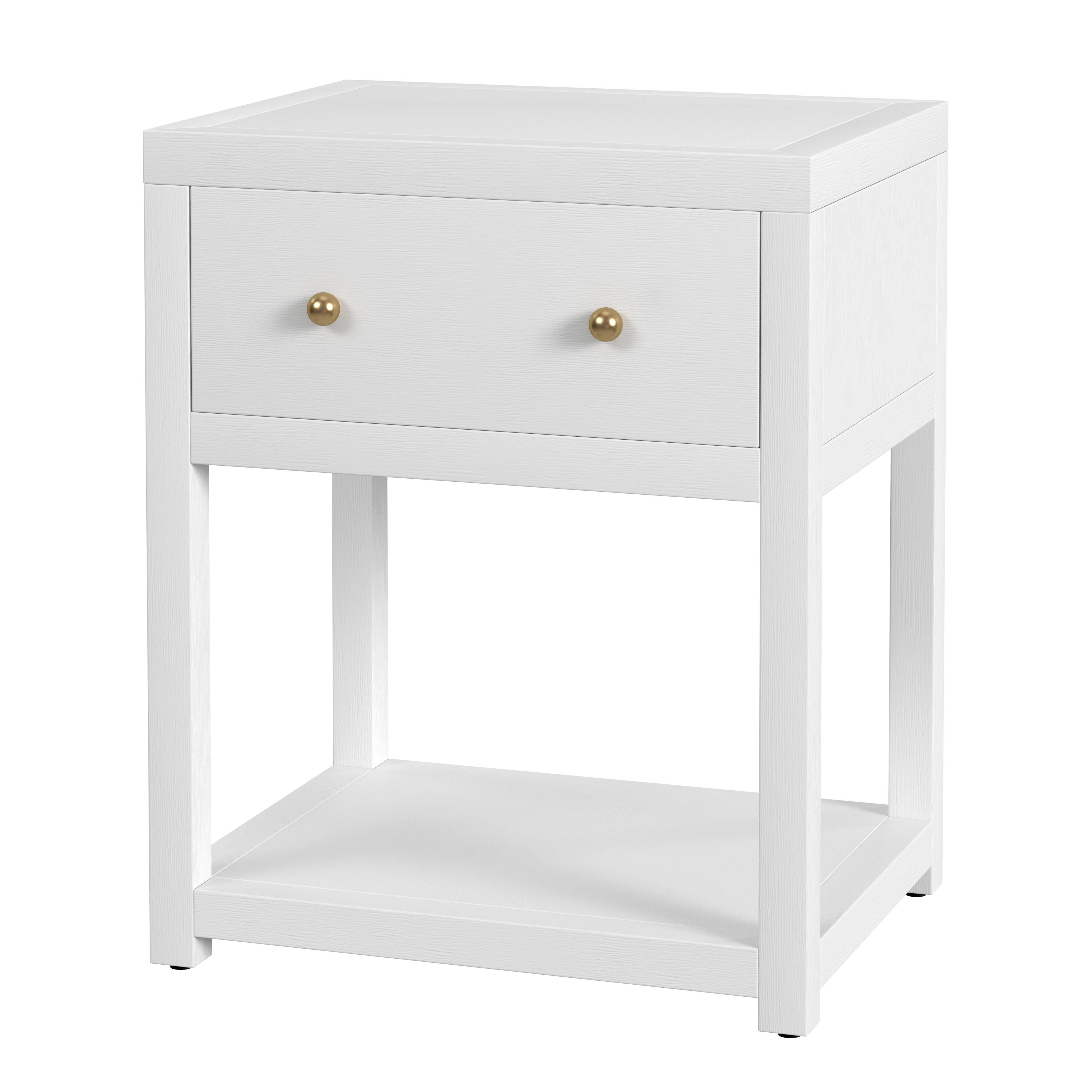 Celine 21" 1-Drawer Nightstand, Textured White | Wayfair North America