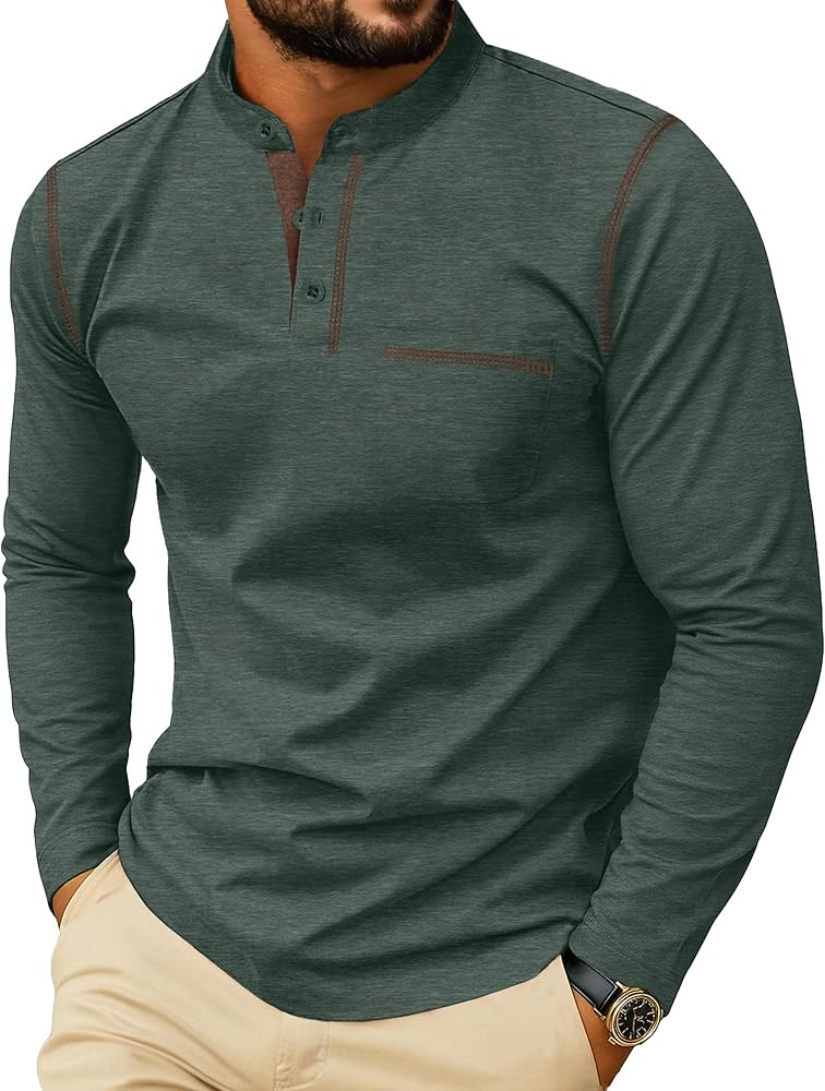 Sailwind Men's Henley Shirts Long Sleeve Button T-Shirt Casual Stylish Cotton Pullover Shirt with... | Amazon (US)