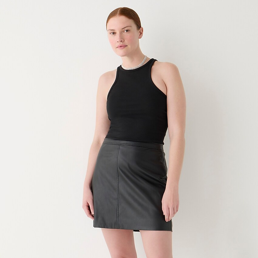 Faux-leather mini skirt | J. Crew US
