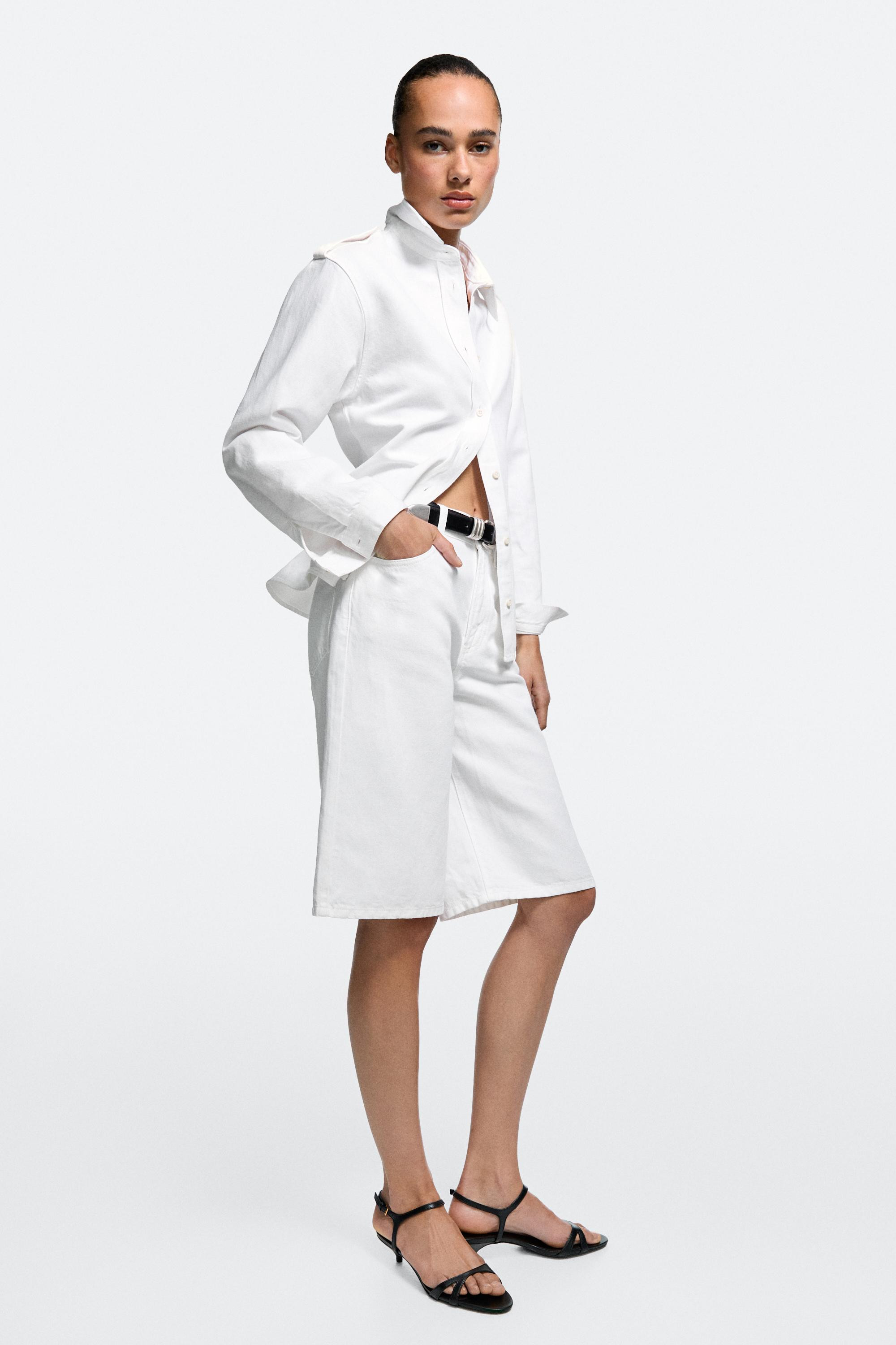 Cotton and linen blend Bermuda shorts | Massimo Dutti UK