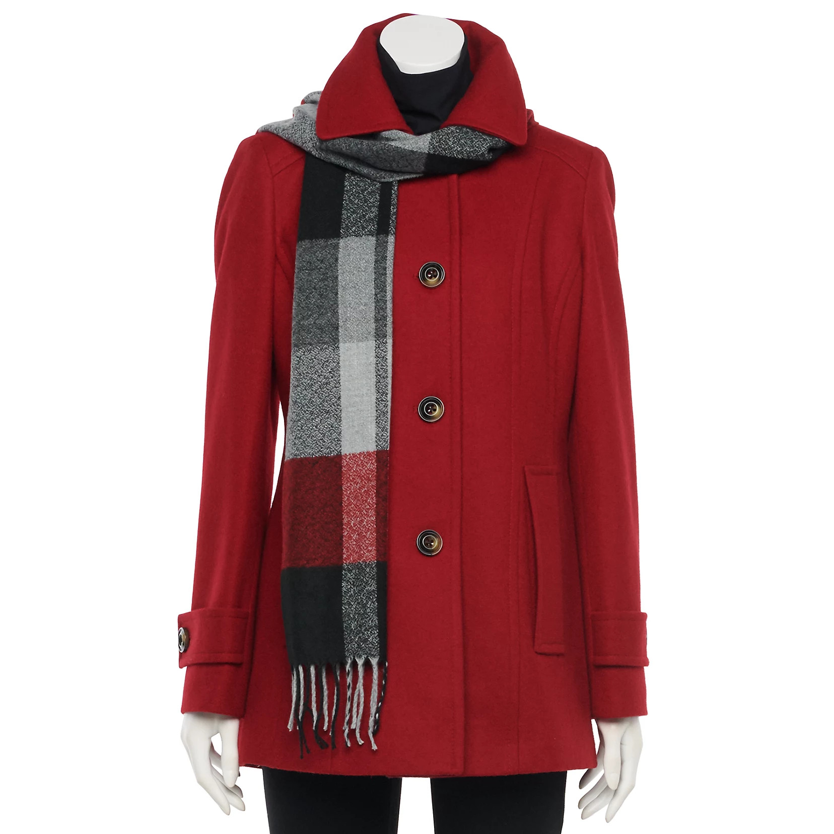 Women's TOWER by London Fog Wool Blend Coat & Scarf | Kohl's