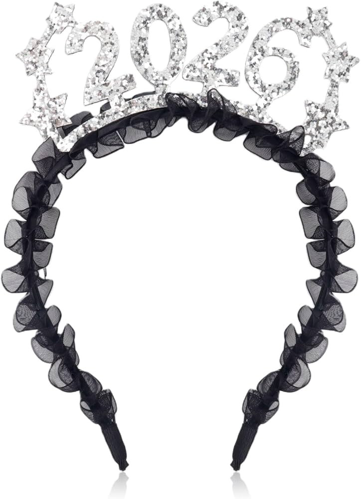 Pvoiue 2026 New Year's Eve Party Headband - Happy New Years Headband - Festive Party Dress Up Hai... | Amazon (US)