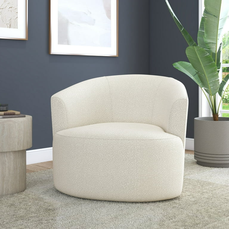 Mainstays Boucle Swivel Chair, Ivory - Walmart.com | Walmart (US)