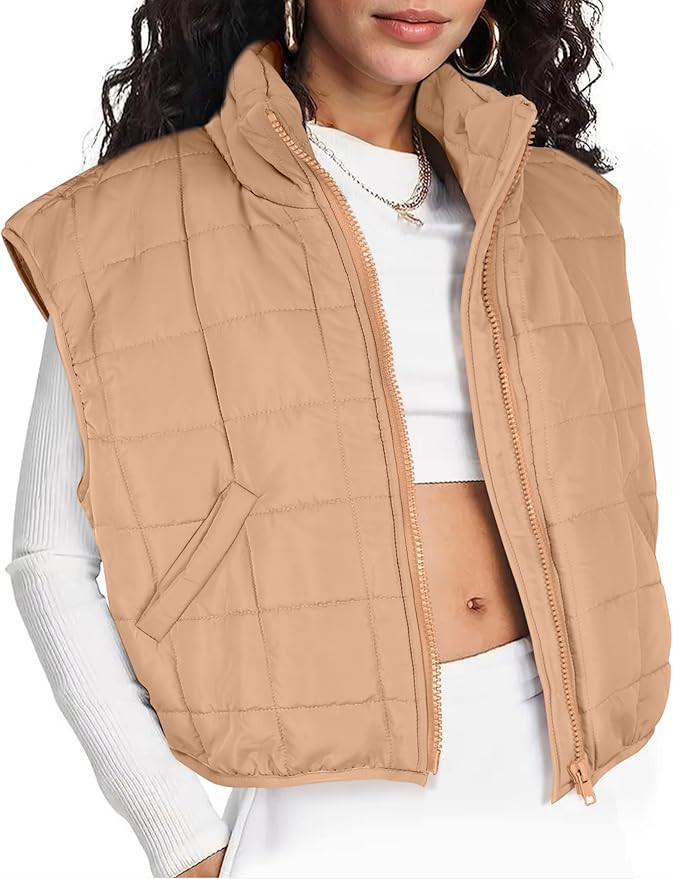 Zeagoo Womens Puffer Vest Ladies Sleeveless Zip Up Outerwear Warm Puffer Lightweight Down all Win... | Amazon (US)