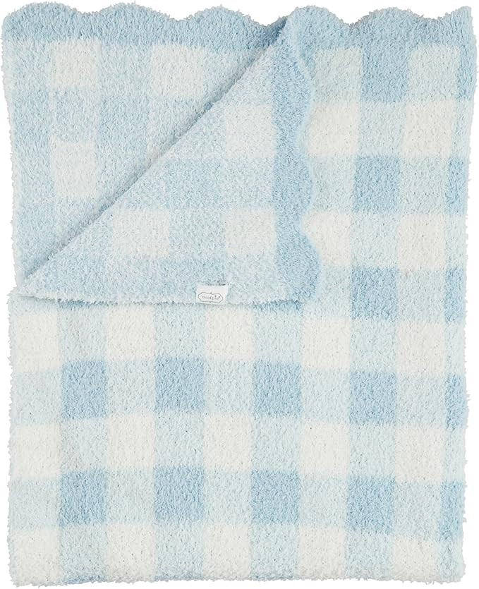 Mud Pie Children's Blue Gingham Chenille Blanket | Amazon (US)