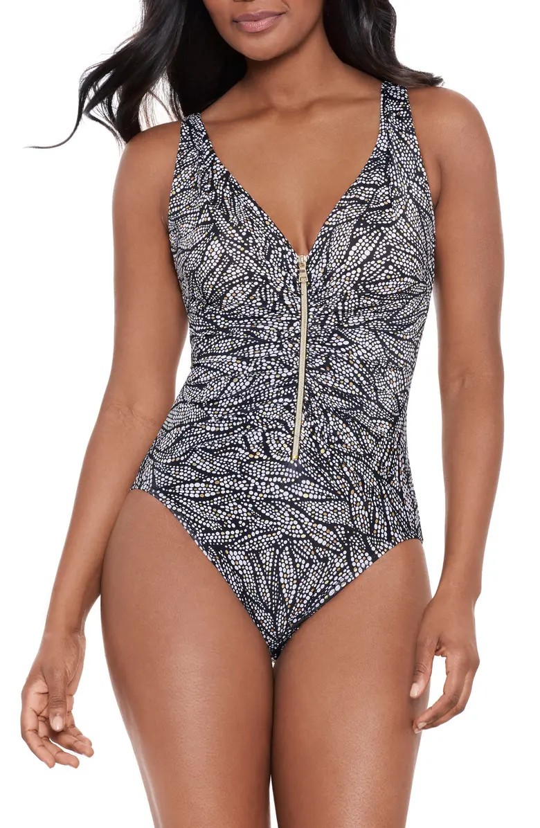 Shore Leave Zip-Up One-Piece Swimsuit | Nordstrom