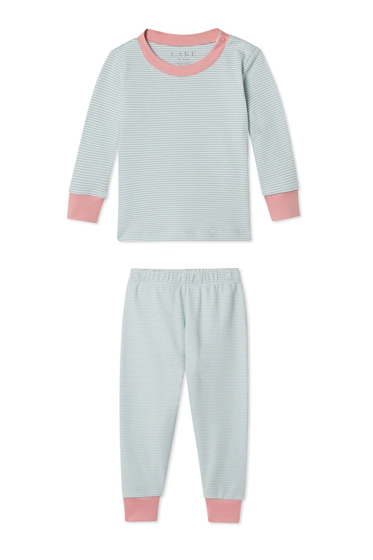 Organic Pima Baby Long-Long Set in Sage | LAKE Pajamas