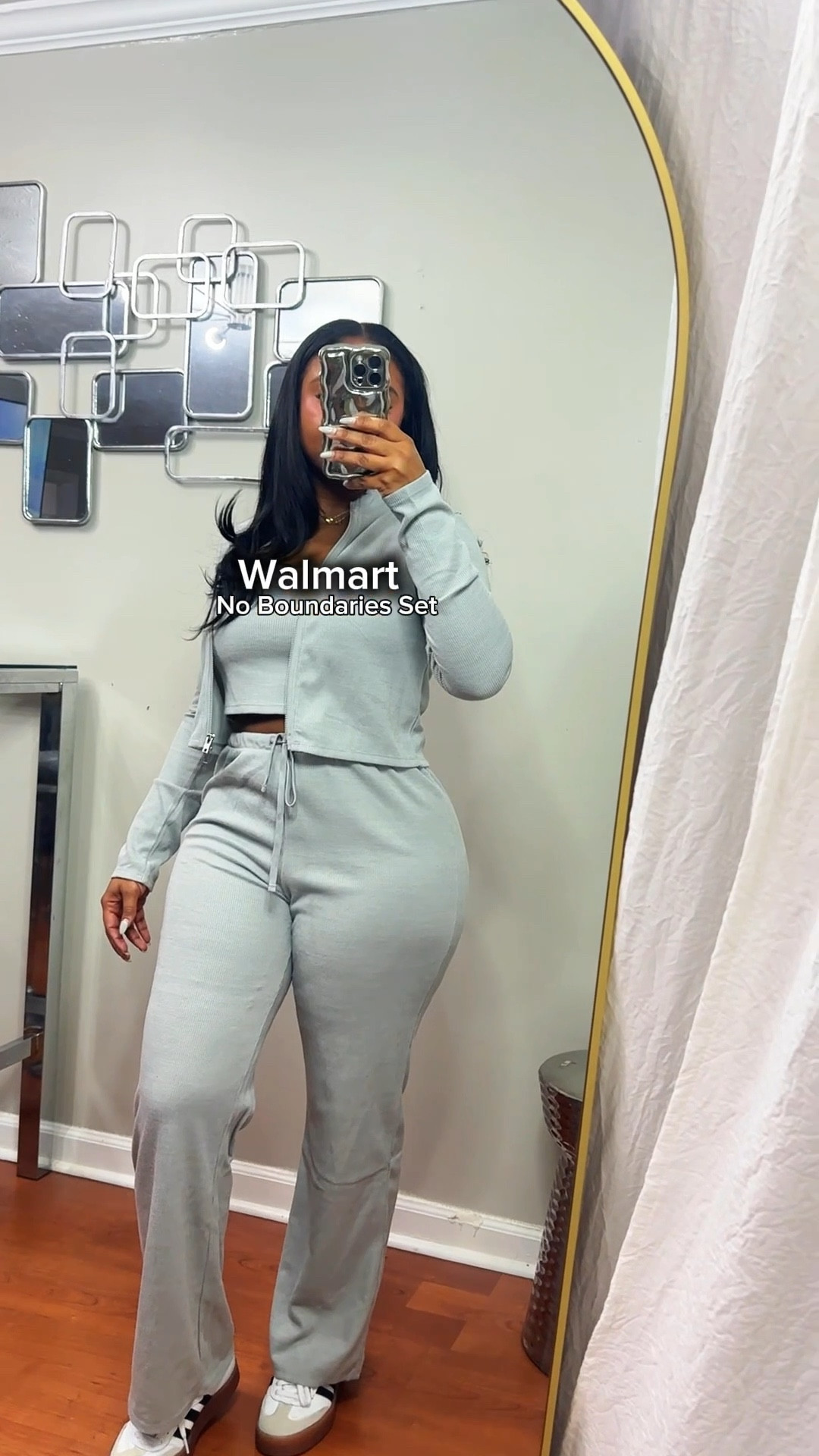 Walmart set find.

No Boundaries Waffle Knit Tank Top, Jacket, and Pants Set, 3-Piece, Women’s 

Comes in 2 Black and Grey 

Im wearing a size medium 
165lb 5”4 hips 44 

Cozy, cute, and under $20 say less
Three-piece set for the price of one

#LTKootd #LTKSaleAlert #LTKActive