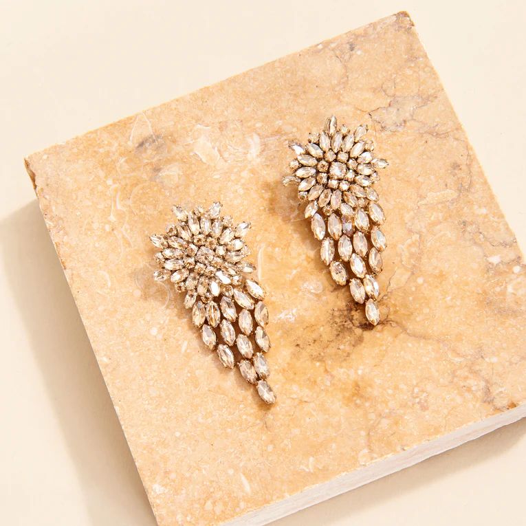 Stella Earrings Champagne Crystal | Mignonne Gavigan