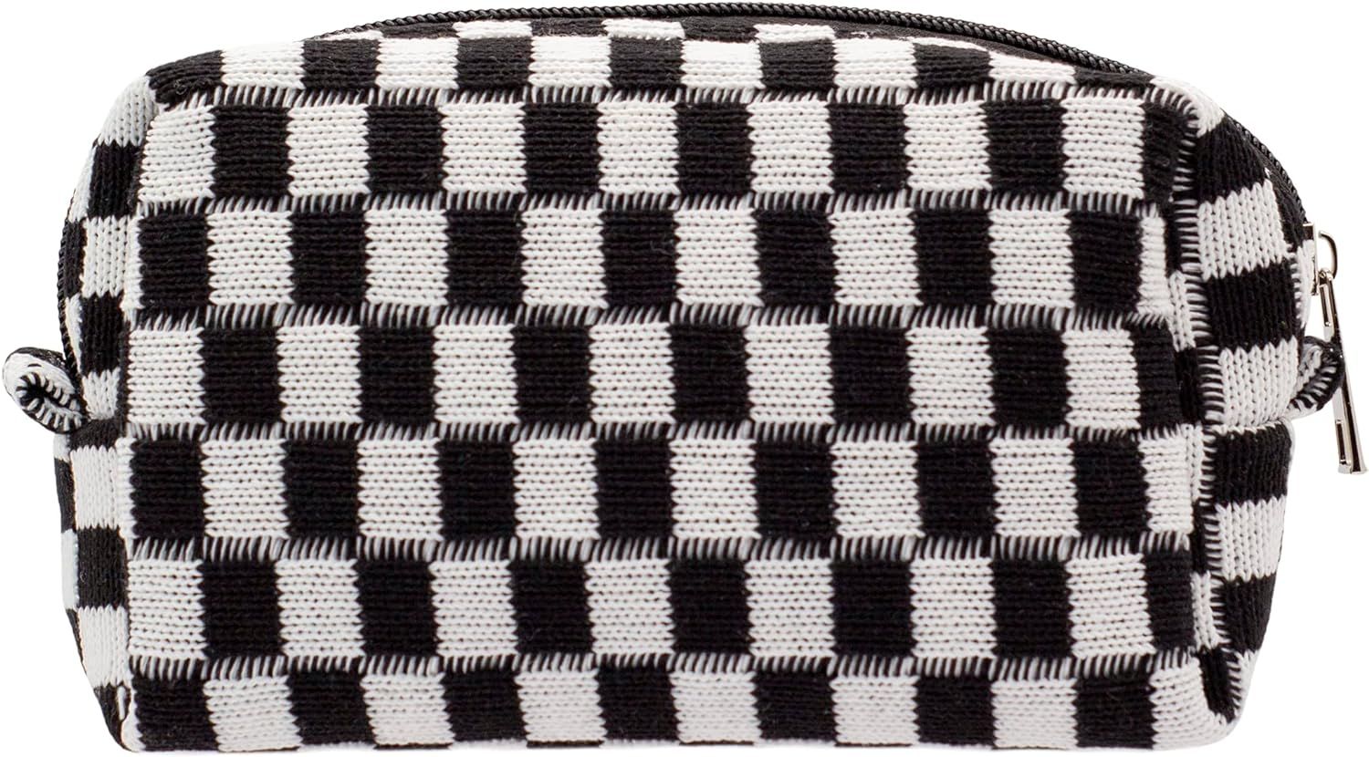 PAZIMIIK Checkered Makeup Bag for Purse Portable Zipper Make Up Pouch Small Cosmetic Case for Tra... | Amazon (US)