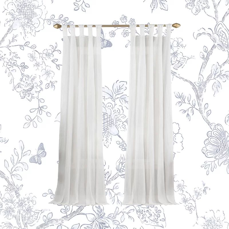 Liebert Solid Semi-Sheer Tab Top Single Curtain Panel | Wayfair North America