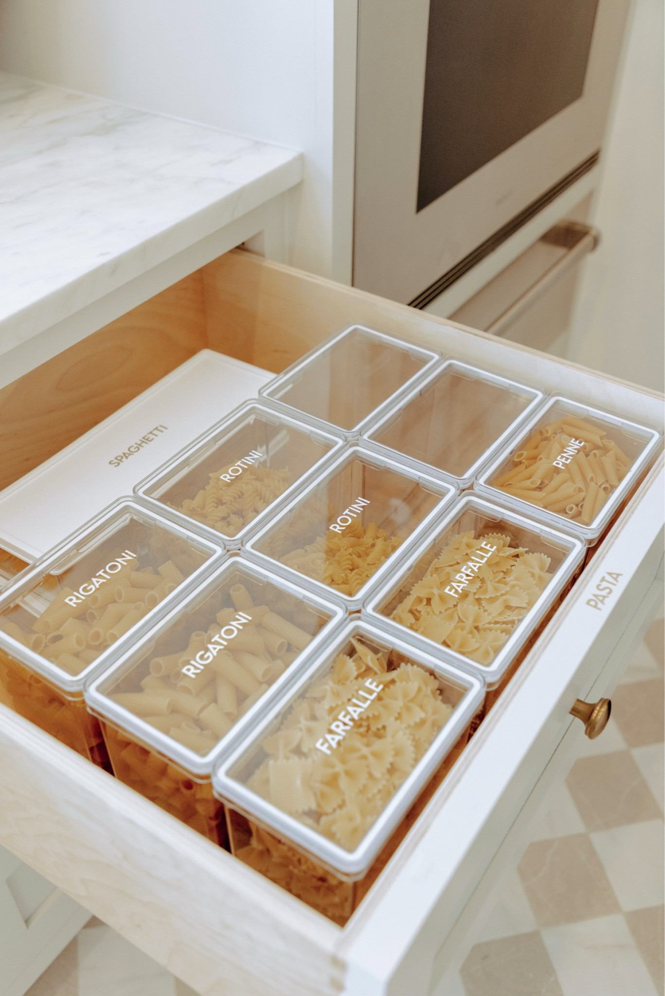 In the Travis Estate home tour we designated a cooking zone utilizing deep drawers for decanter pastas and it is just dreamy!

#LTKHome