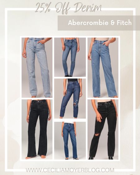 Abercrombie denim sale!  Jeans sale - straight jeans - flare Jean - skinny jeans

#LTKunder100 #LTKsalealert