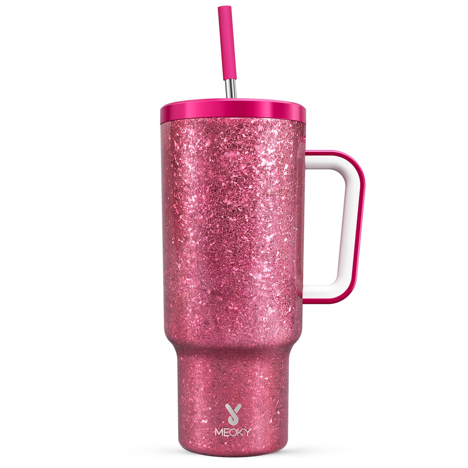 Meoky 40 oz Tumbler with Handle for Women: Stainless Steel Insulated Tumbler with Lid and Straw -... | Amazon (US)