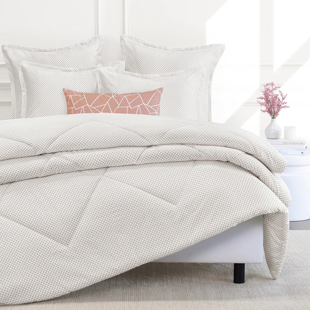 Edie Taupe Euro Flange Sham | Crane and Canopy Inc